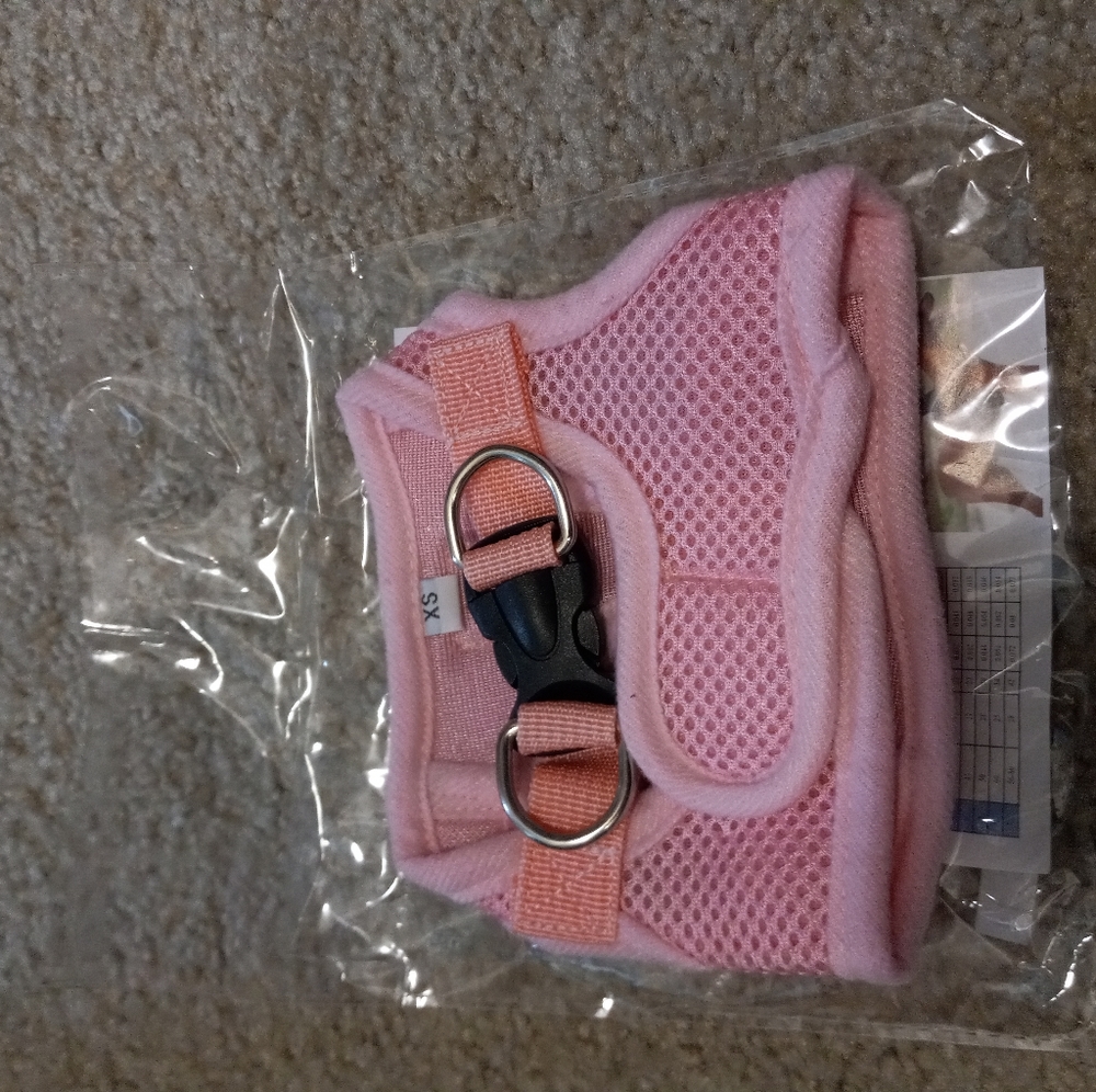 Pink Padded Mesh Pet Lift Harness Leash- XSmall